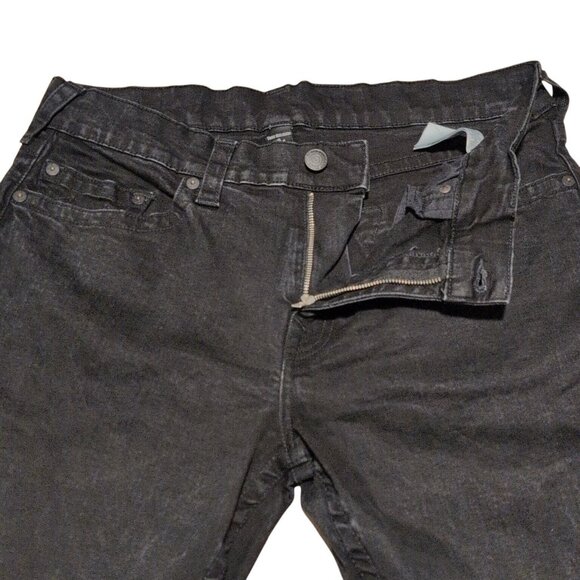 True Religion Jeans Geno Relaxed Slim Fit Black Straight Leg Pants Sz 38x32 - Picture 3 of 10